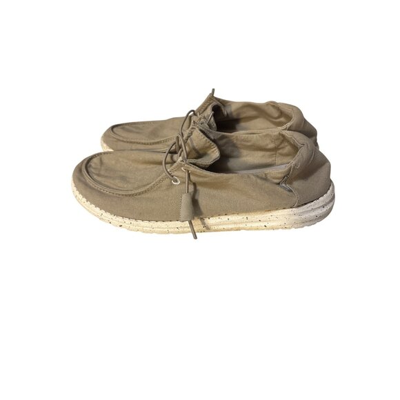 Hey Dude Wendy Canvas Loafers Womens US 9 EU 40 Khaki Casual Lightweight Slip-On - Picture 1 of 6